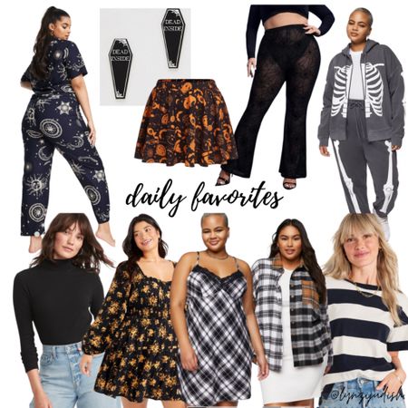 Daily Favorites 

Use my code LYNZIJUDISH for 20% off the ModCloth earrings 

Fall style, fall fashion, Halloween outfit, Halloween clothes, Halloween style, plus size fashion, plus size style, curve, size 16 influencer, celestial pajamas, coffin earrings, Halloween skirt, spider web pants, skeleton joggers, black turtleneck, black and yellow dress, floral dress, plaid dress, plaid shirt, black and white striped shirt 

#LTKcurves #LTKHalloween #LTKunder50