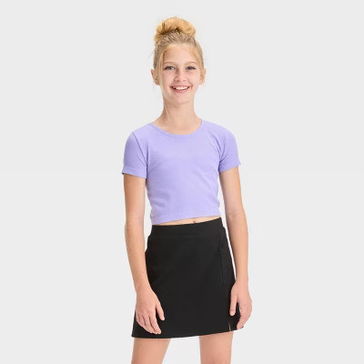 Girls' Short Sleeve Seamless Cropped T-Shirt - art class™ | Target