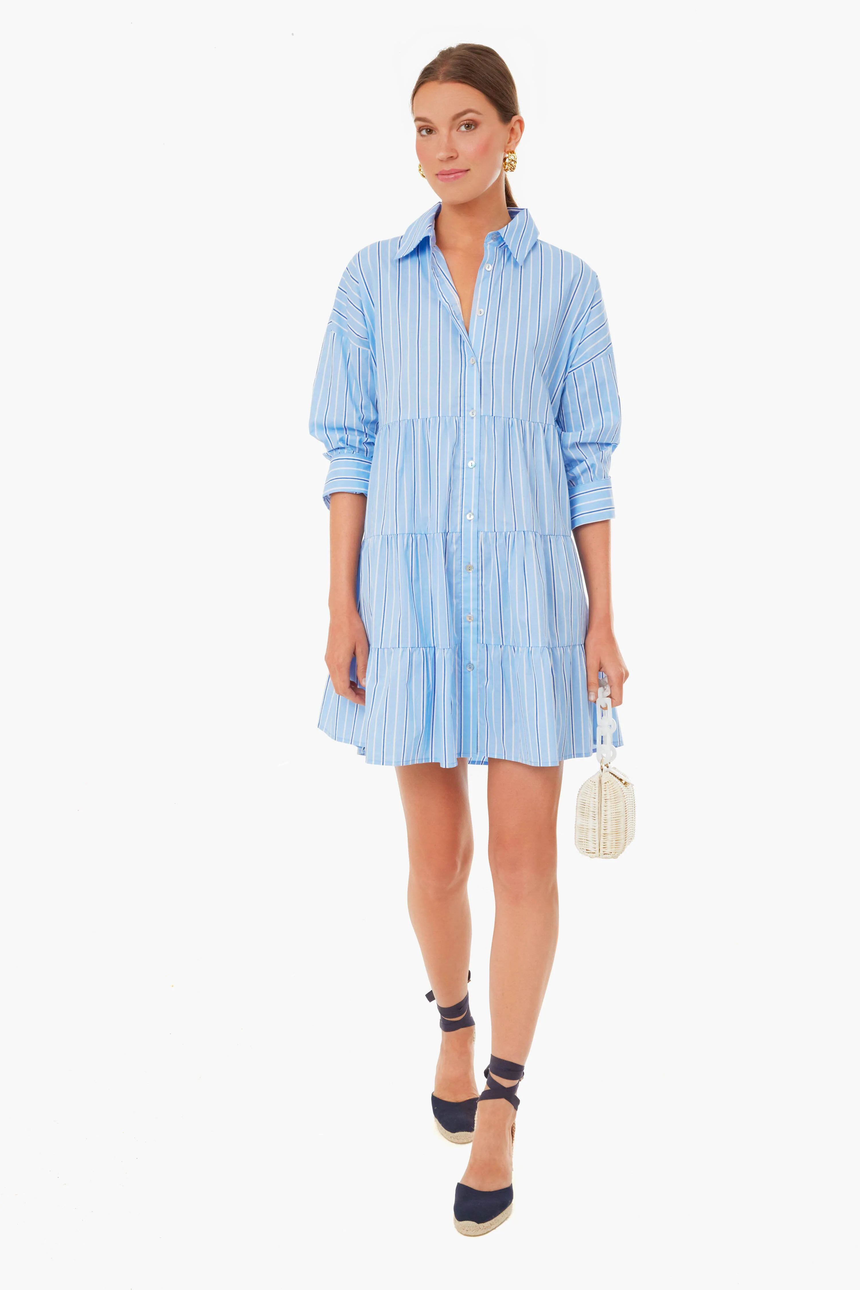 Shades of Blue Stripe Cara Dress | Tuckernuck (US)