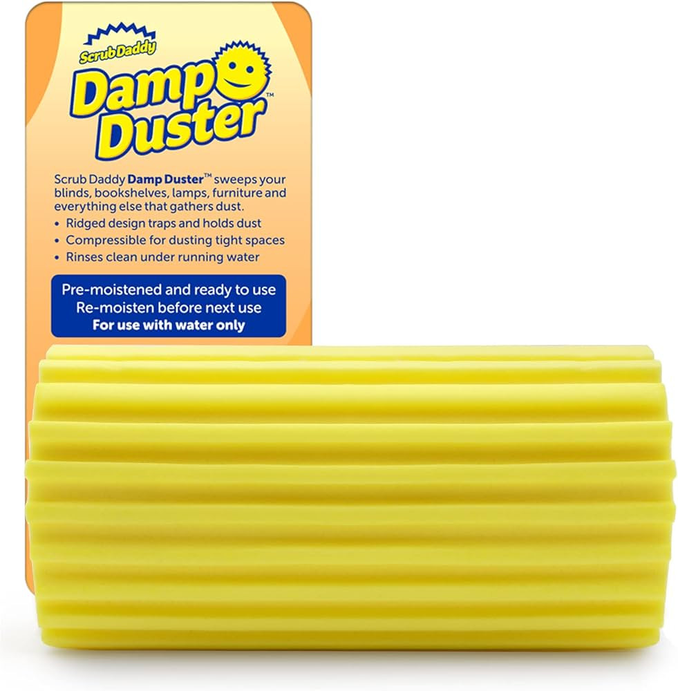 Scrub Daddy Damp Duster, Magical Dust Cleaning Sponge, Dusters for Cleaning, Venetian & Wooden Bl... | Amazon (UK)