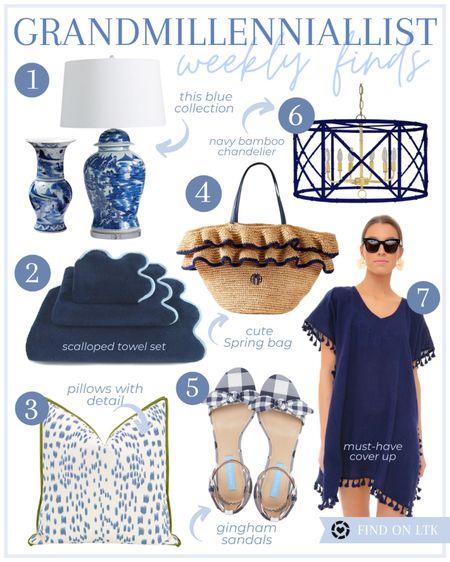 Weekly decor & fashion finds navy blue inspired lamp towels les touches pillow room file bag gingham heels bamboo chandelier  navy coverup caftan 

#LTKhome #LTKstyletip #LTKSeasonal