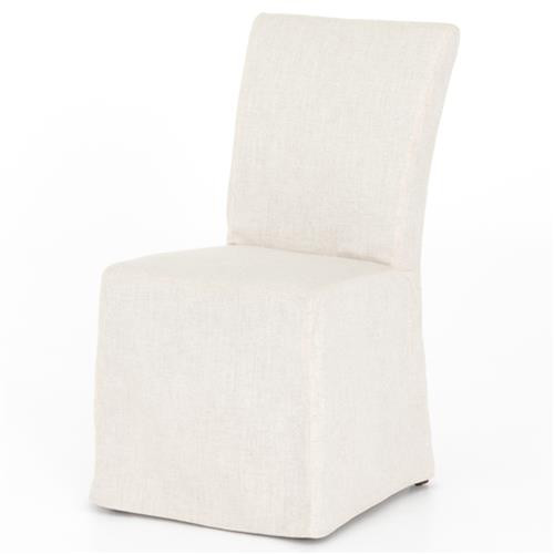Vannie Modern Classic White Performance Slip Covered Dining Chair | Kathy Kuo Home