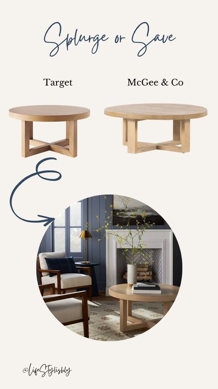 Wood round coffee table 

#LTKstyletip #LTKhome