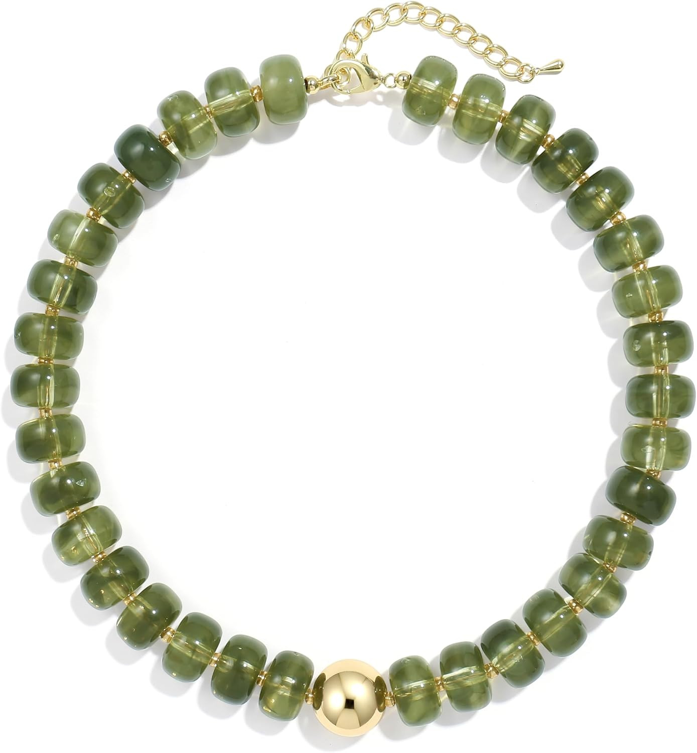 Badu Colorful Chunky Beaded Choker Necklace, Acrylic Colorful Bead Statement Necklaces, Adjustable Summer Beach Jewelry Gift for Women | Amazon (US)