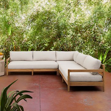 Hargrove Outdoor 3-Piece L-Shaped Sectional (100") | West Elm (US)