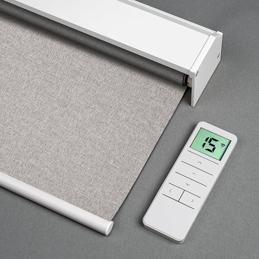 Motorized Roller Blinds with Remote Control, Blackout Smart Window Shade Work with Alexa Google v... | Amazon (US)