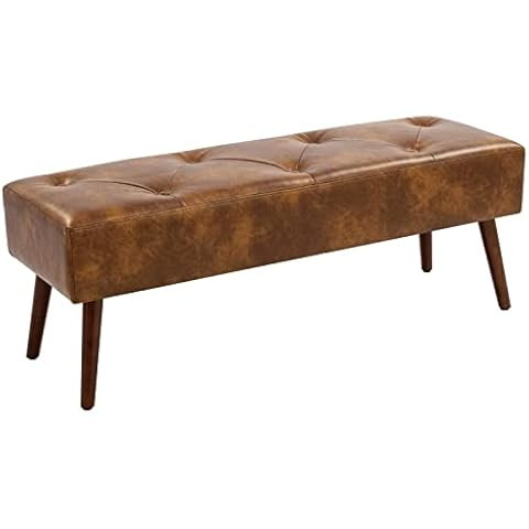 DUHOME Button-Tufted Ottoman Bench, Upholstered Bedroom Benches Leather Footrest Stool Accent Ben... | Amazon (US)
