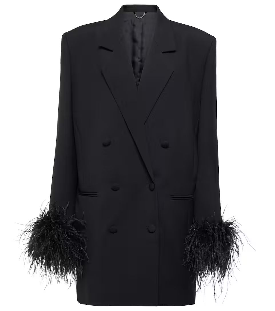Feather-trimmed wool blazer | Mytheresa (US/CA)