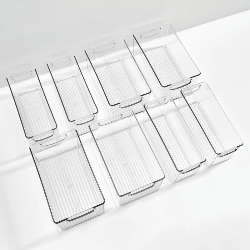 iDesign 8-Piece Recycled Plastic Small Stackable Kitchen Organizer Bin Set, Clear | Wayfair | Wayfair North America