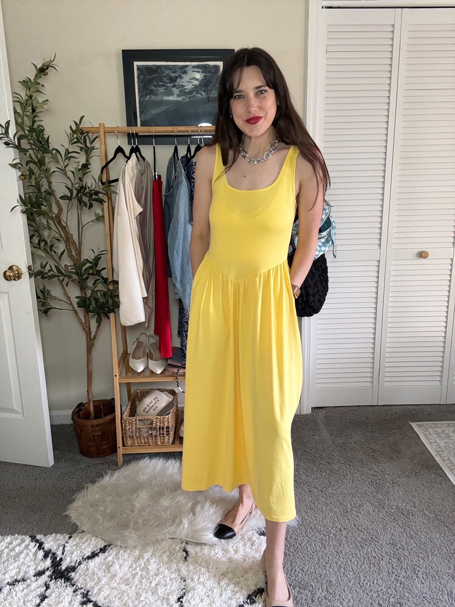 Drop hem tank dress - butter soft material - perfect for summer! It is super lightweight and flowy! Wearing size small - if between sizes, size down. You will need to wear a bralette with this dress! 