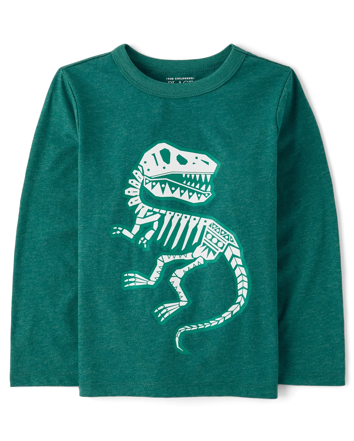 Baby And Toddler Boys Dino Skeleton Graphic Tee - green | The Children's Place