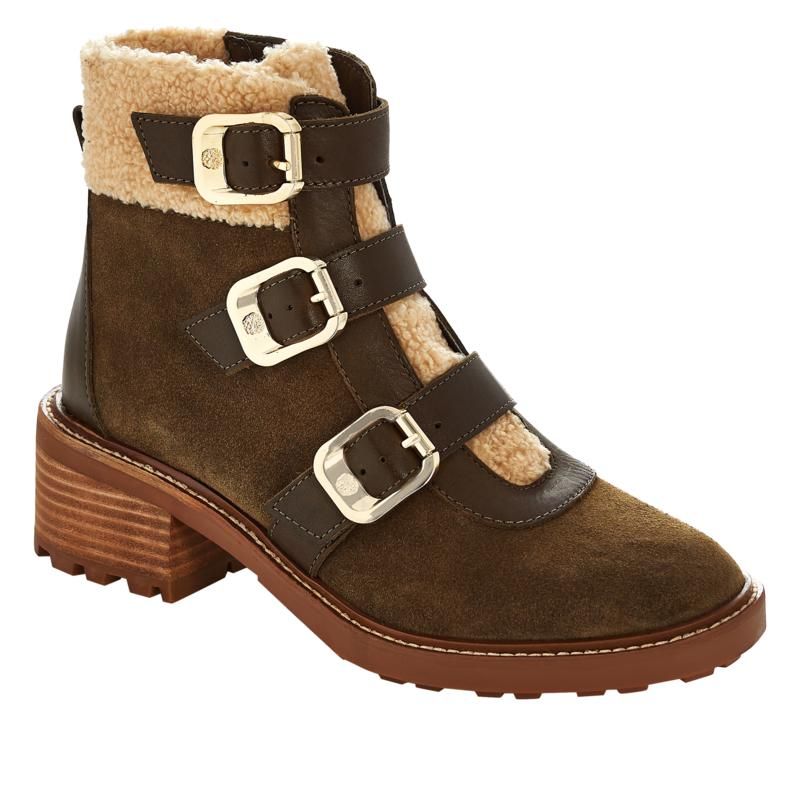 Vince Camuto Klerica Leather and Faux Fur Moto/Hiker Boot - 20129178 | HSN | HSN