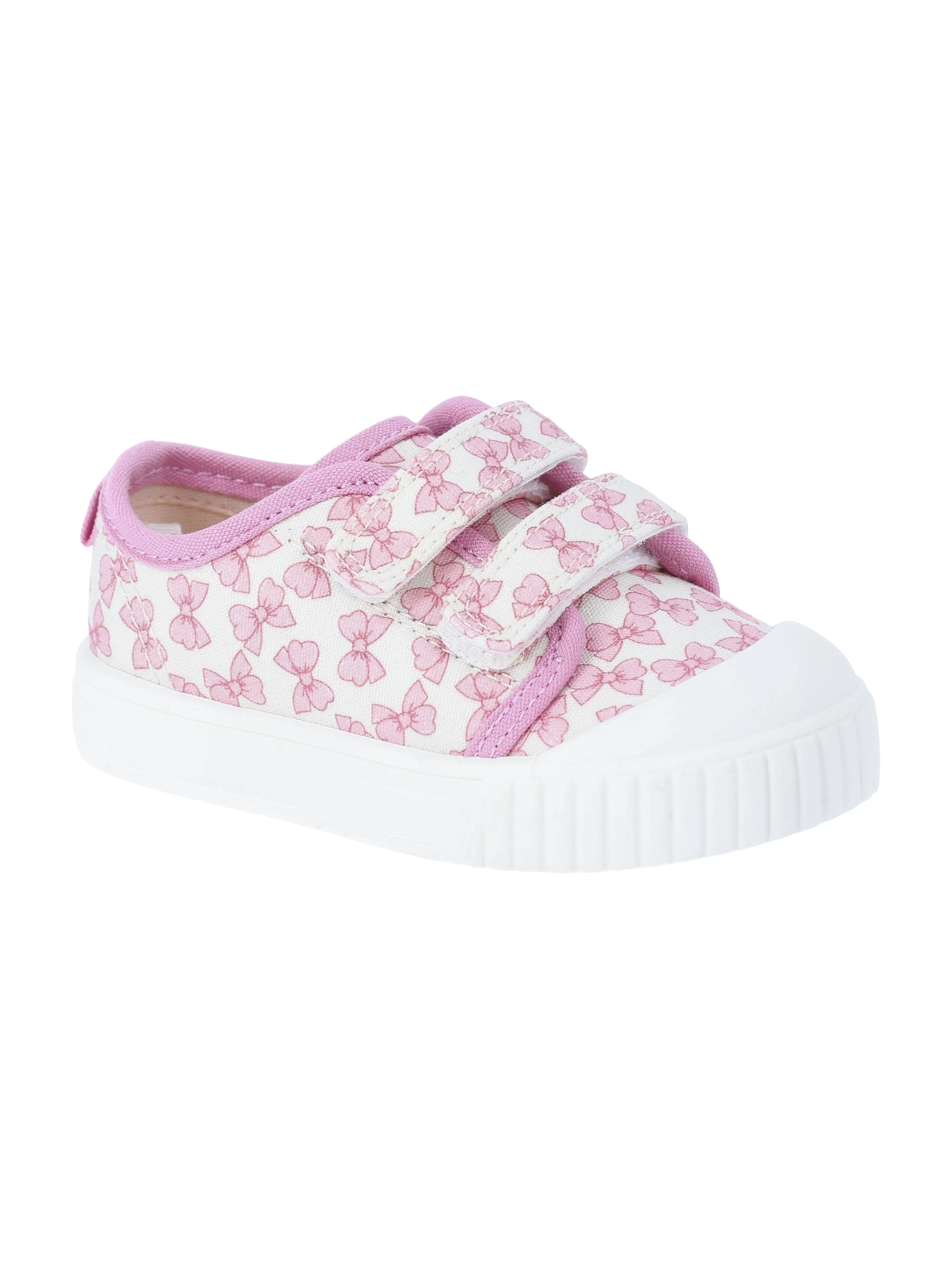 Wonder Nation Baby and Toddler Girls Two Strap Bump Toe Sneakers | Walmart (US)