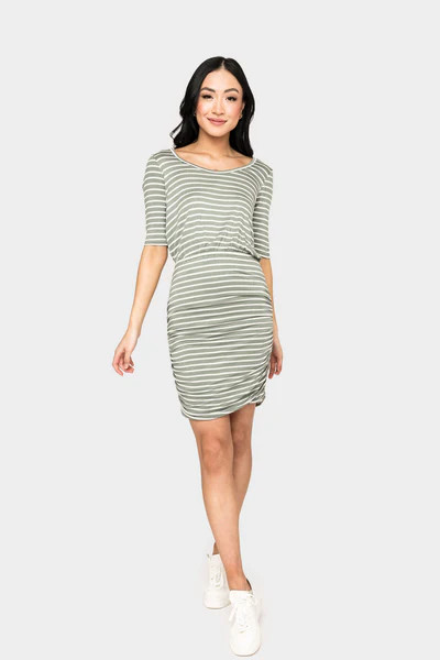 Lindsey Rouched Knit Dress | Gibson