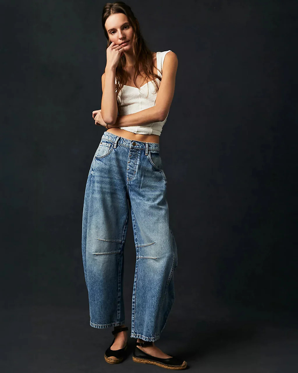 We The Free Good Luck Mid-Rise Barrel Jeans - Ultra Light Beam | ban.do