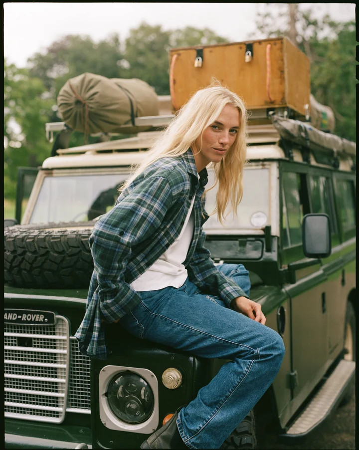 The Oversized: Thick Brushed, Blue and Green Check | With Nothing Underneath
