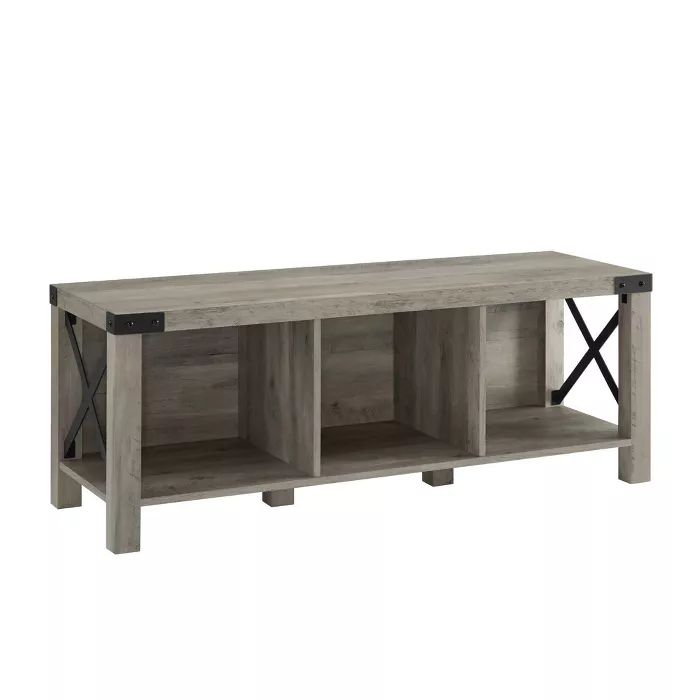 Farmhouse Wood & Metal Entry Bench - Saracina Home | Target