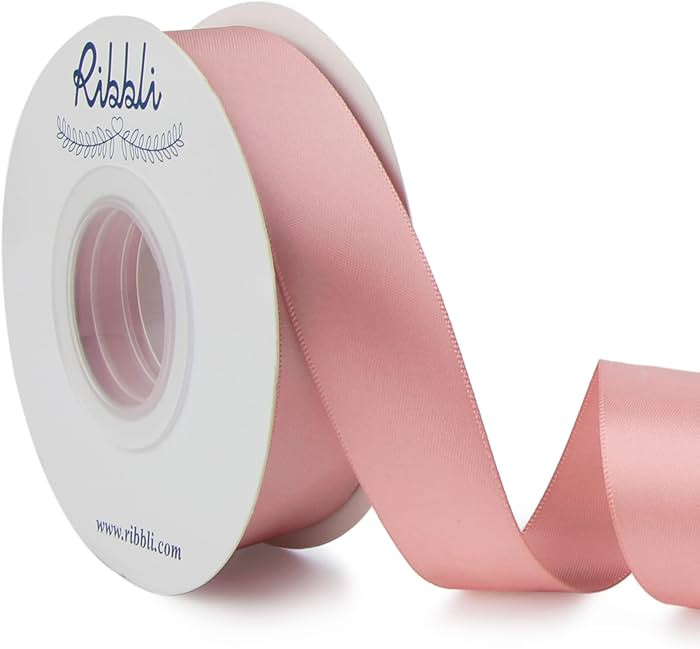Ribbli Rose Gold Double Faced Satin Ribbon,1” x Continuous 25 Yards,Use for Craft Bows Bouquet,... | Amazon (US)