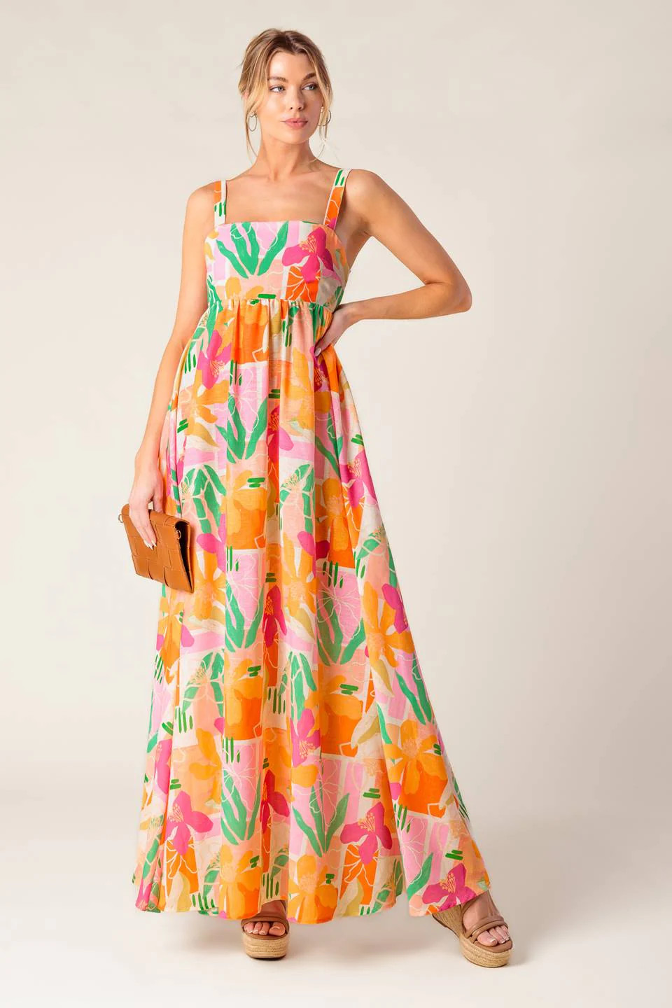 BON VOYAGE MAXI DRESS - PINK & ORANGE | Lady Black Tie