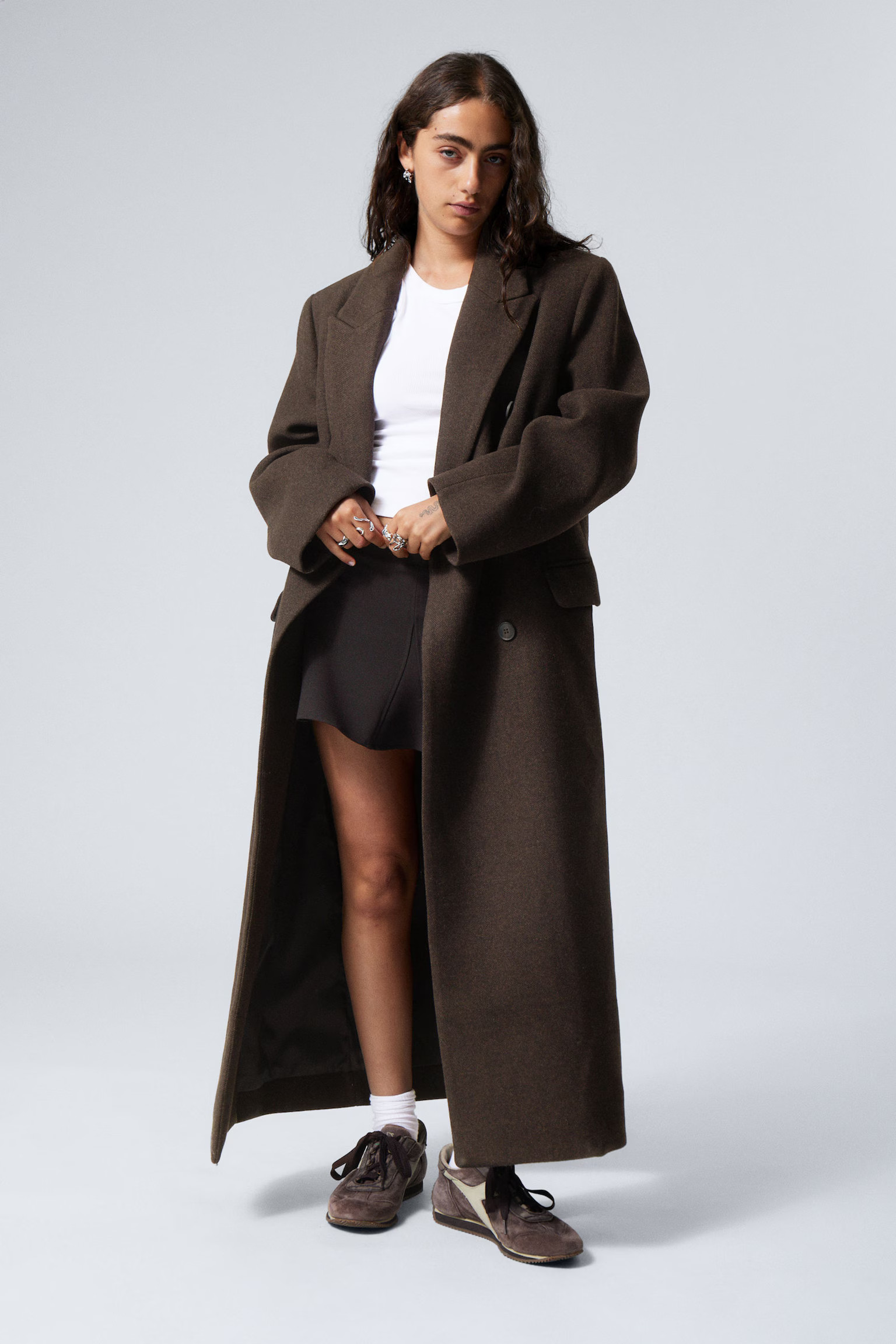 Oversized Double-Breasted Wool-Blend Coat | Weekday