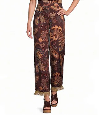 Coordinating Margaret Paisley Flat Front Pants | Dillard's