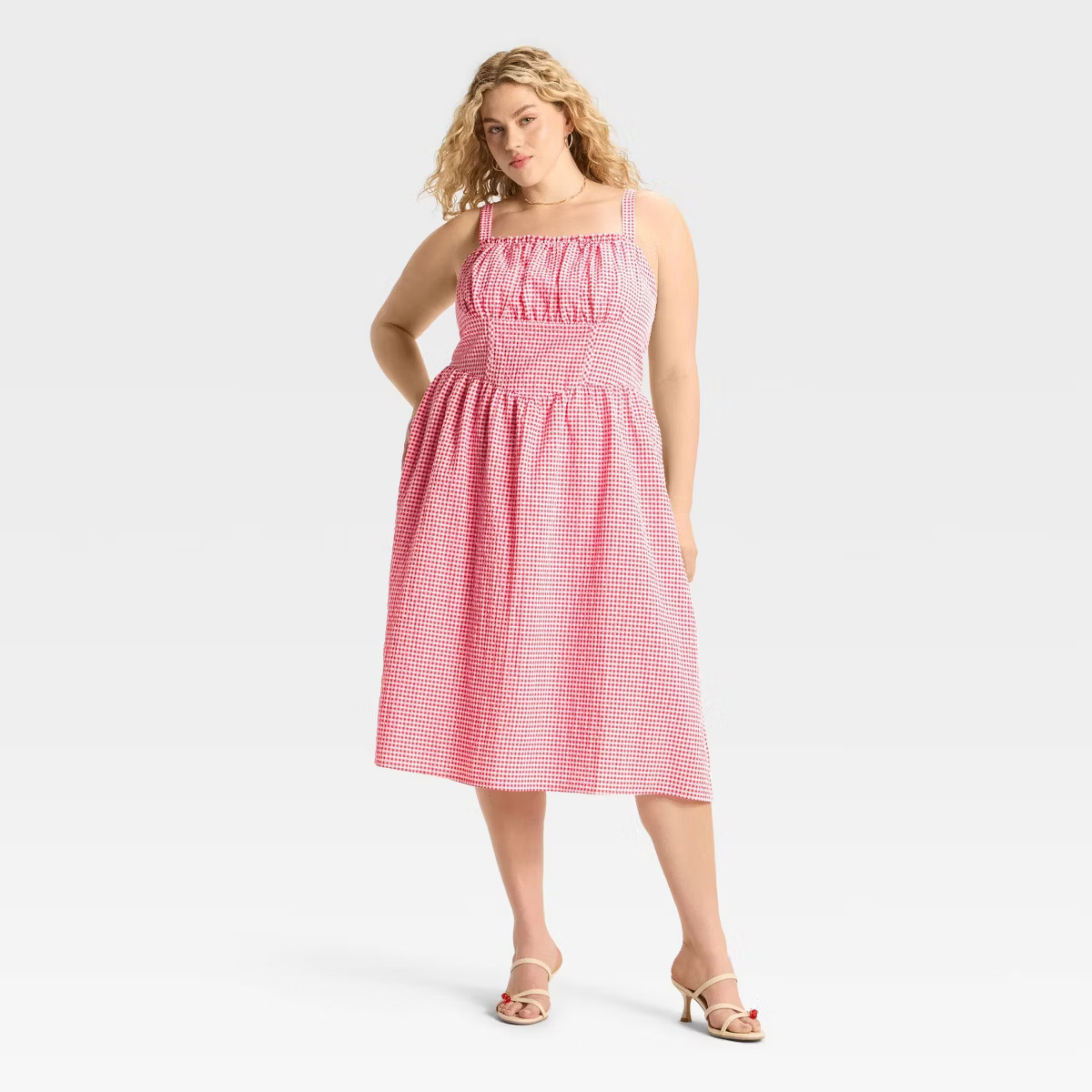 Women's Milkmaid Midi A-Line Dress - Wild Fable™ | Target