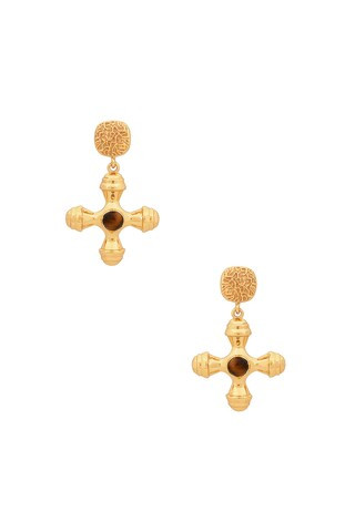 AUREUM Aurora Earrings in 24k Gold Vermeil & Tiger Eye Stone from Revolve.com | Revolve Clothing (Global)