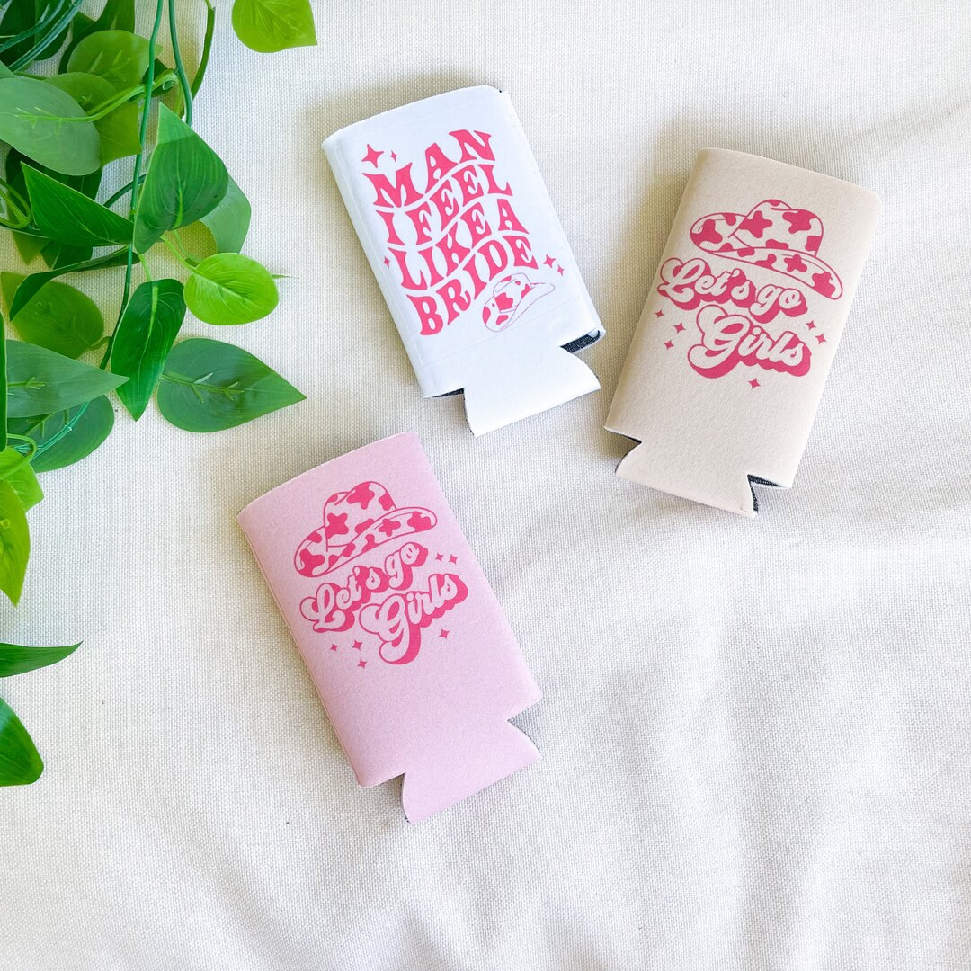 Lets Go Girls Disco Cowgirl Theme Slim Can Bottle Cozy Bachelorette Girls Weekend Trip Party Gift... | Etsy (US)