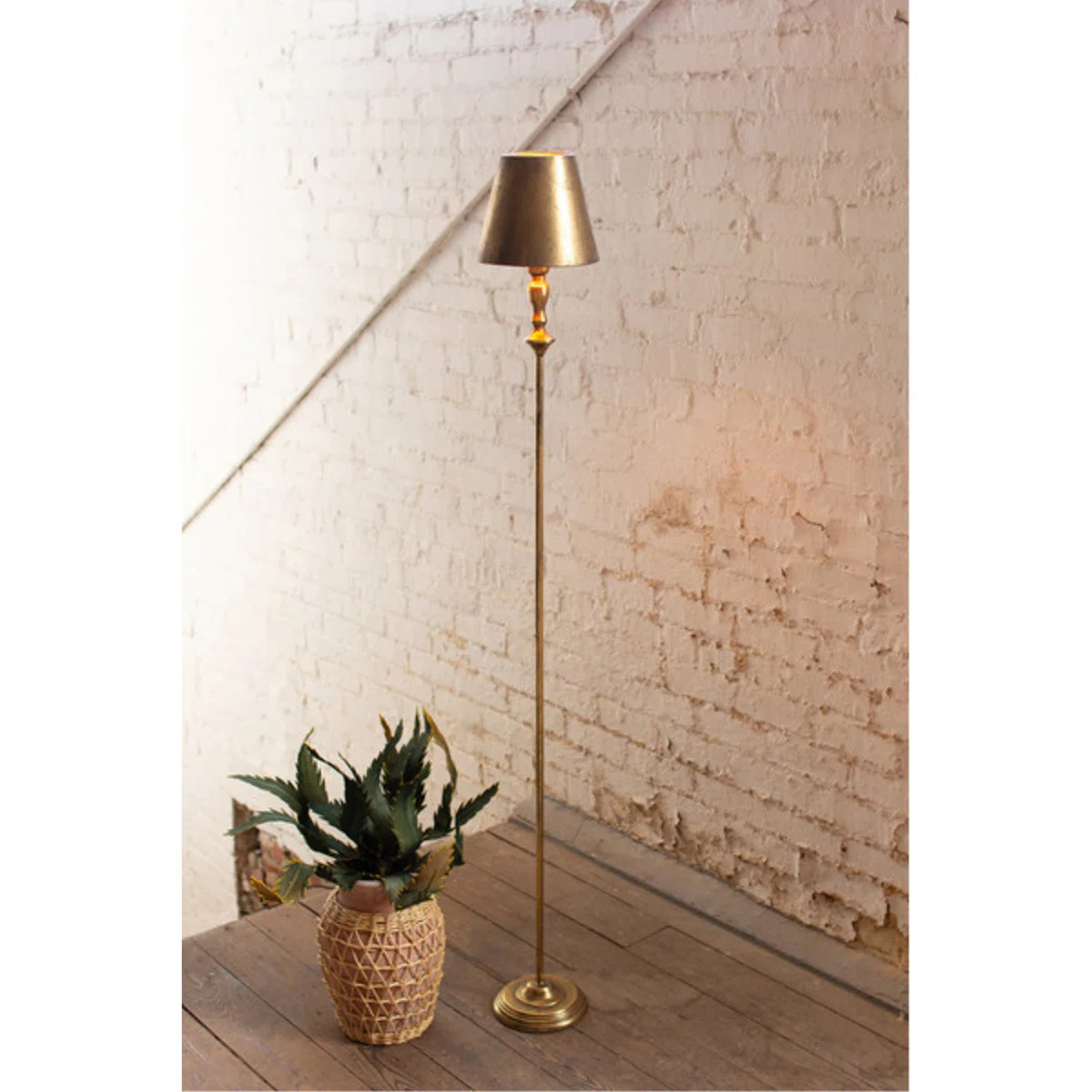 Kalalou Antique Gold Floor Lamp 61.5 Inch \u2013 Metal Shade \u2013 Traditional Design | Wayfair North America