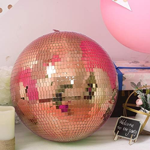 Amazon.com: Efavormart 15" Rose Gold Glass Mirror Disco Ball with Hanging String Christmas Orname... | Amazon (US)
