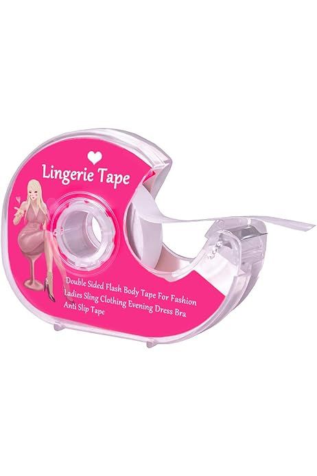 Clear Fabric Double Sided Clothing Tape with Dispenser for Clothes Dress and Bra, 82 Feet | Amazon (US)