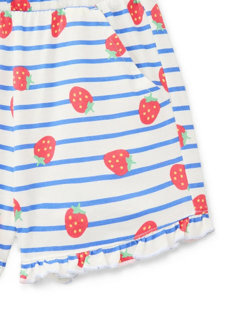 Wonder Nation Toddler Girls Ruffle Hem Shorts, Sizes 18M-5T | Walmart (US)