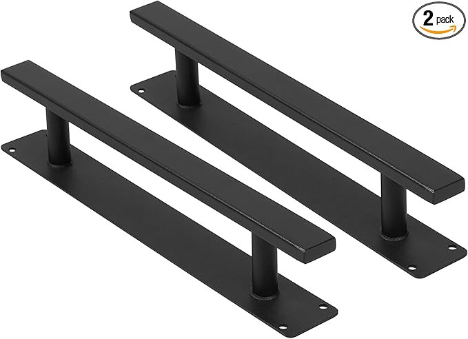 12 Inch Heavy Duty Metal Gate Pull Handles Pack of 2, Modern Black Iron Door Handle for Barn, Gar... | Amazon (US)