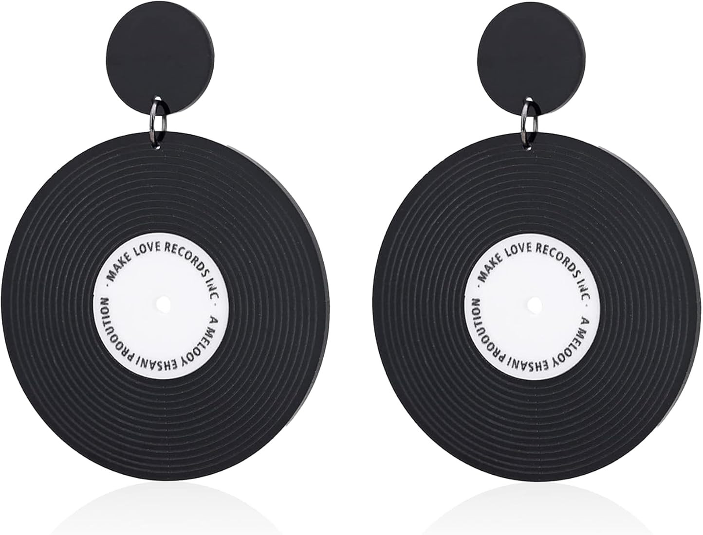 Punk Retro Acrylic Rock Roll 1950's Record Dangle Earrings Vintage Women's Vinyl Records Drop Ear... | Amazon (US)