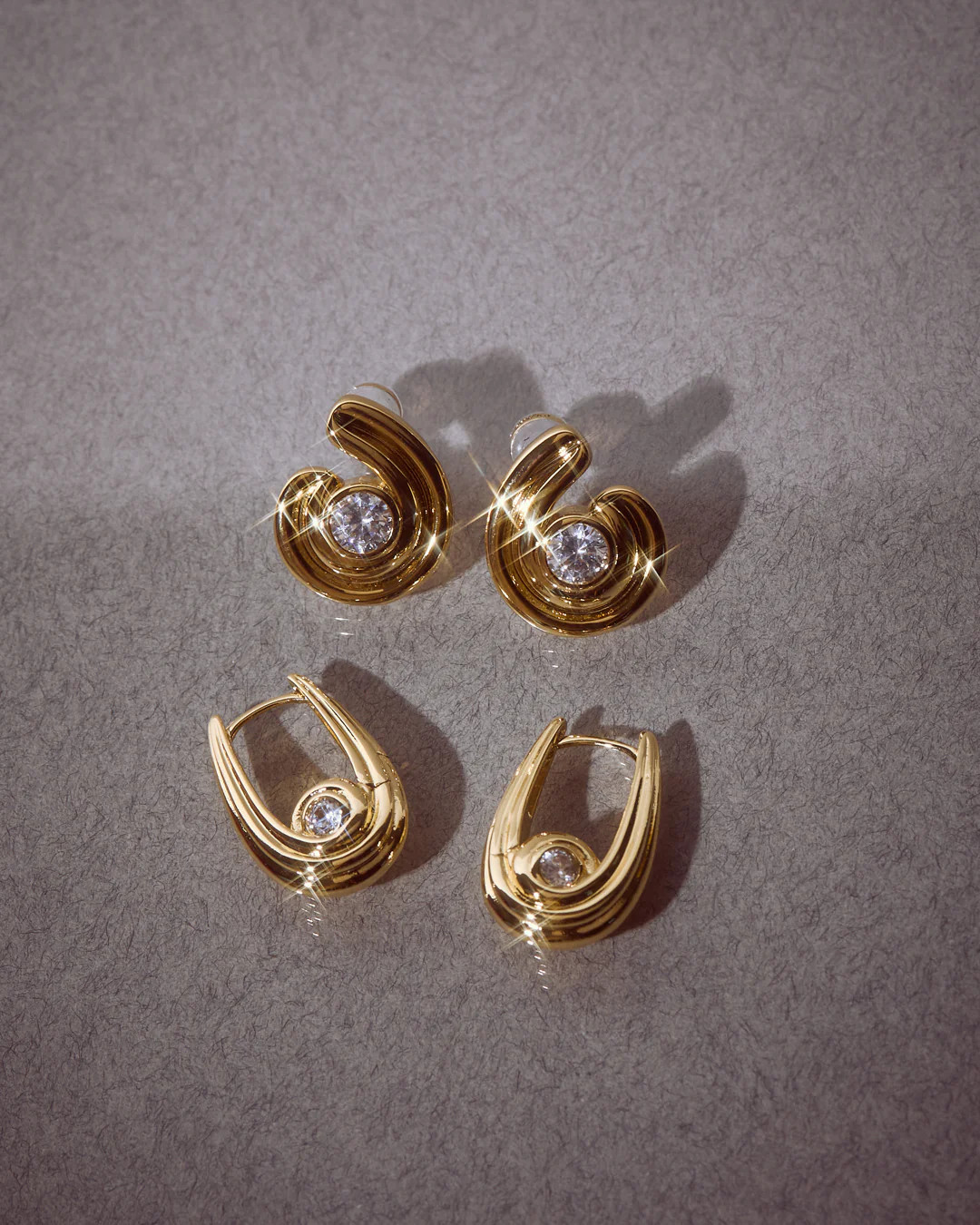 Wave Bezel Twist Studs | Luv Aj Inc.