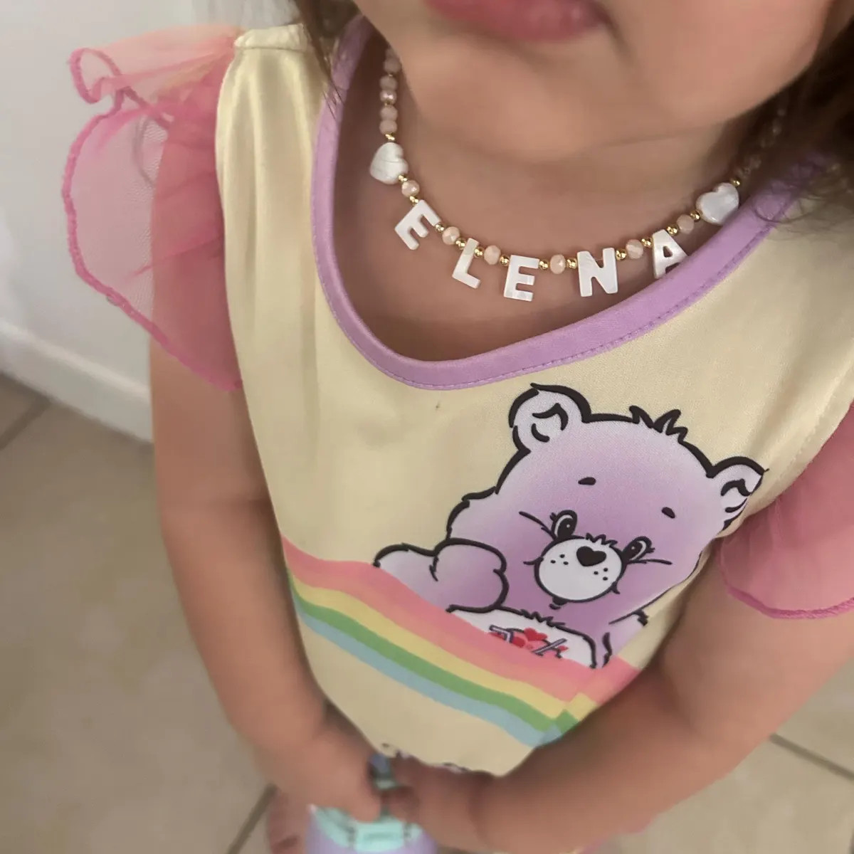 Toddler Custom name necklace, mother of Pearl letter name necklace, kids beaded necklace, back to... | Etsy (Global)