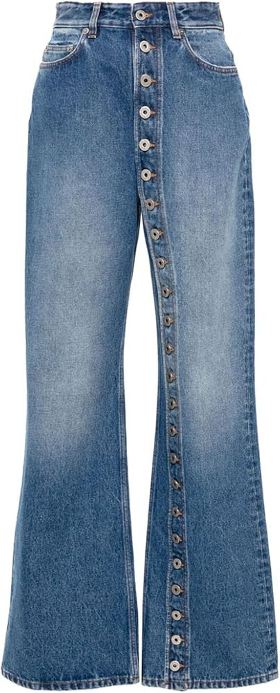 Womens Jeans High Waist Straight Leg Button Down Boyfriends Denim Pants Y2K Streetwear | Amazon (US)