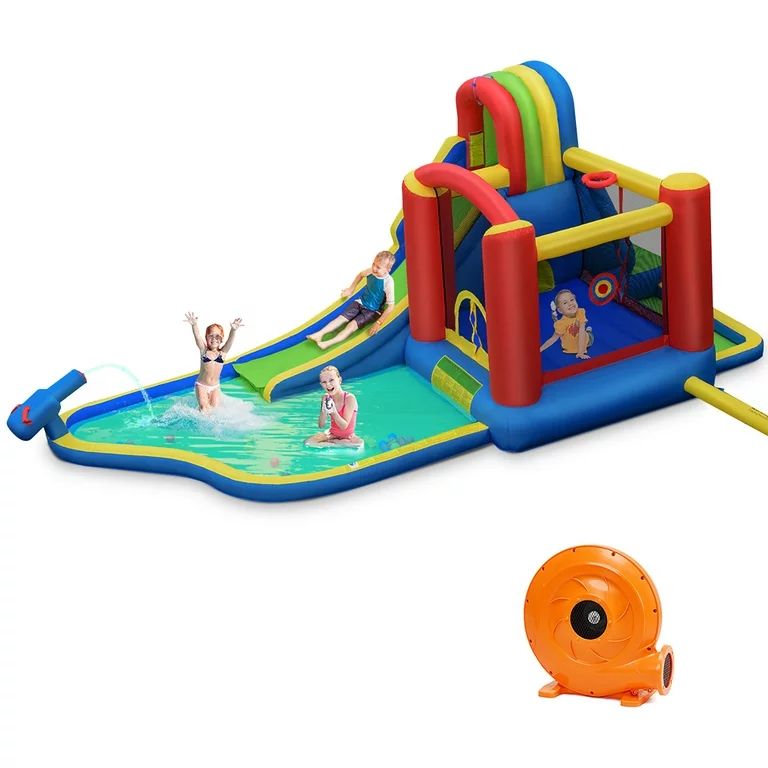 Costway Inflatable Kid Bounce House Slide Climbing Splash Pool Jumping Castle | Walmart (US)