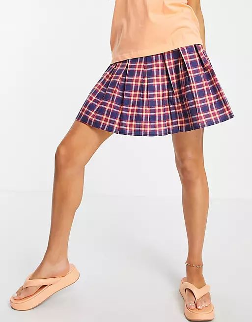 Daisy Street mini tennis skirt in retro check | ASOS (Global)