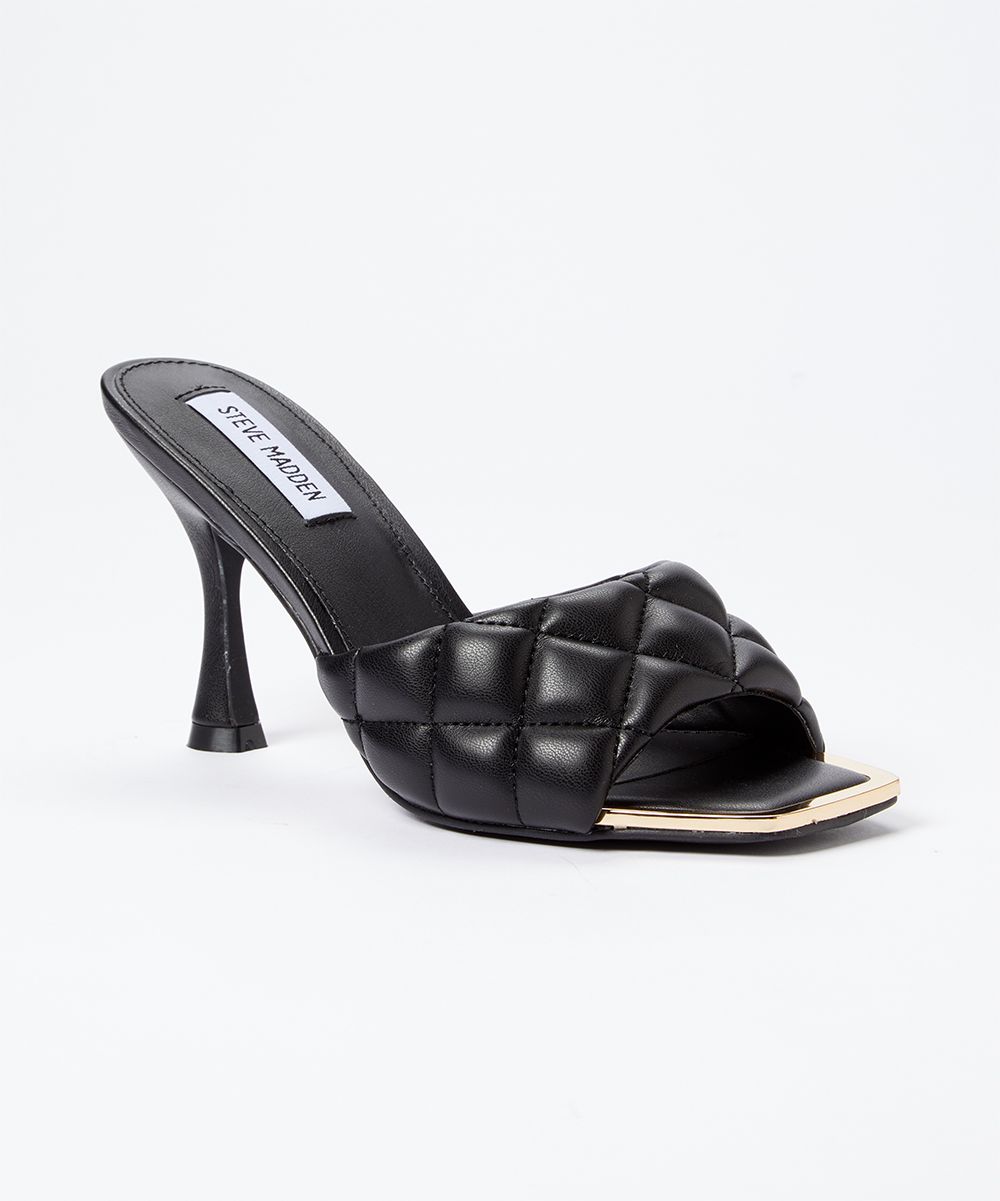 Steve Madden Women's Sandals BLACK - Black Quilted Open-Toe Pump - Women | Zulily