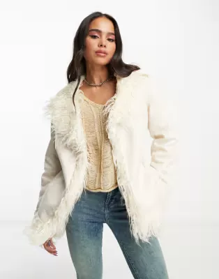 Faux shaggy fur on sale jacket