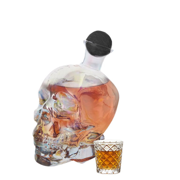 Way To Celebrate Glass Skull Shape Iridescent Decanter, 26.5oz | Walmart (US)