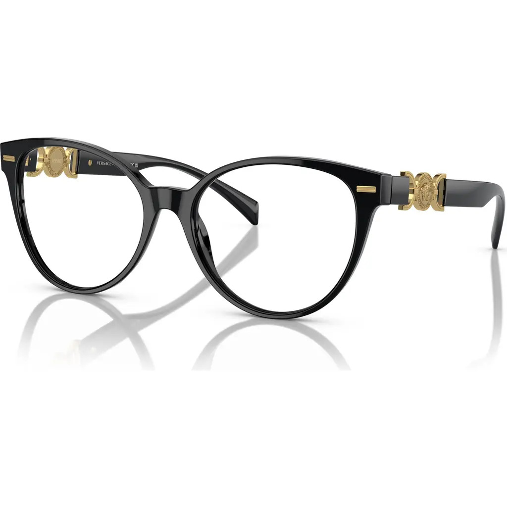 Versace 55mm Cat Eye optical glasses in Black at Nordstrom | Nordstrom