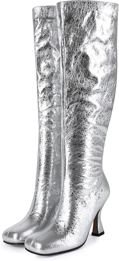 Womens Knee High Boots Square Toe Platform Chunky Block Heel Boots for Women High Heel Side Zippe... | Amazon (US)