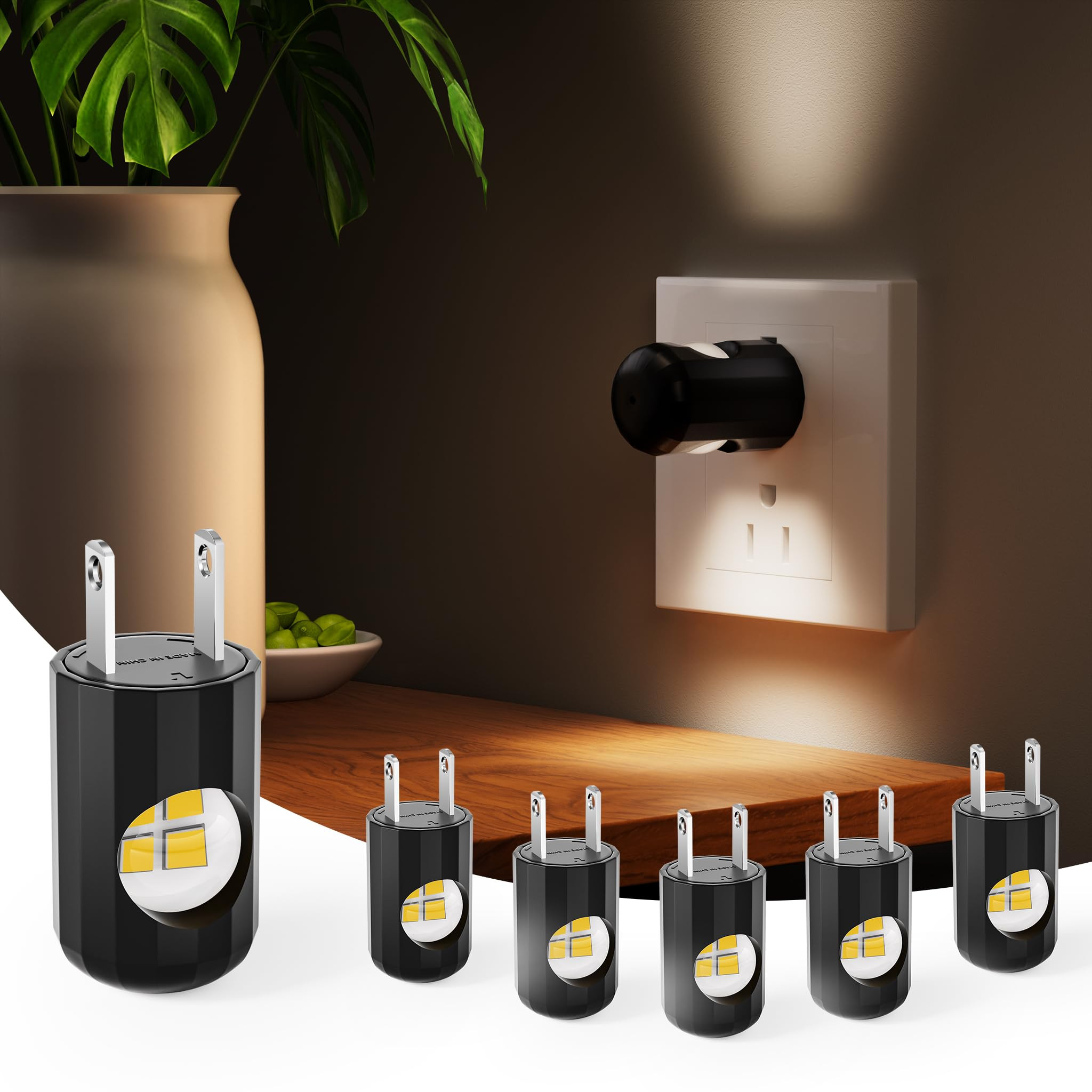 6 Pack LED Night Lights with Dusk to Dawn Sensor, 3000K Soft White, Plug in Wall Night Lights for... | Amazon (US)