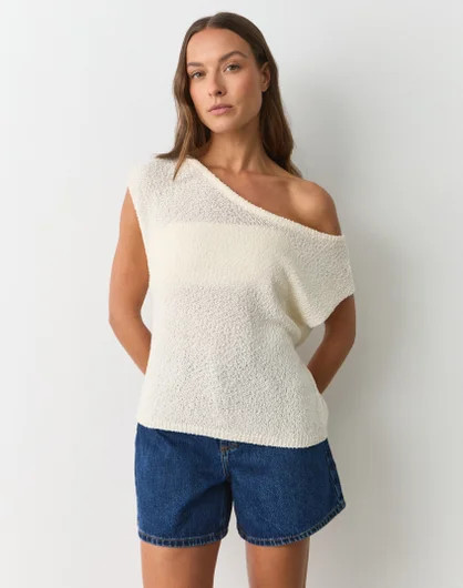Asymmetrical Off Shoulder Knit Top | Glassons (Australia)