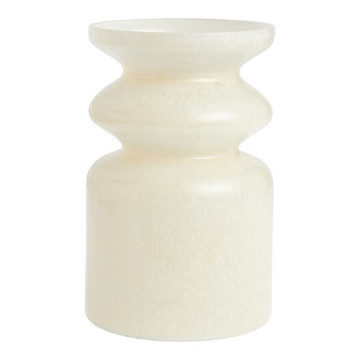 Ivory Speckled Recycled Glass Stacked Vase by World Market | World Market