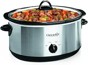 Crock-Pot 7 Quart Oval Manual Slow Cooker, Stainless Steel (SCV700-S-BR), Versatile Cookware for ... | Amazon (US)
