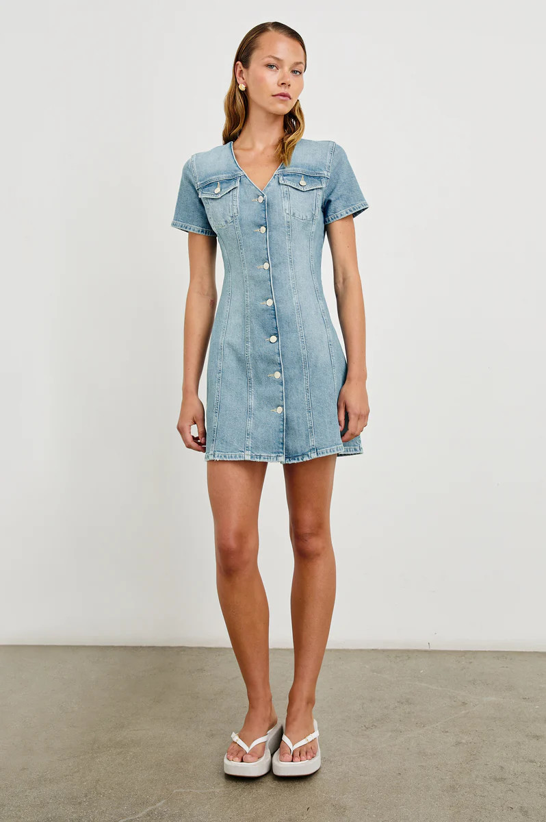 SARATOGA DRESS - FADED SEAGLASS | Rails