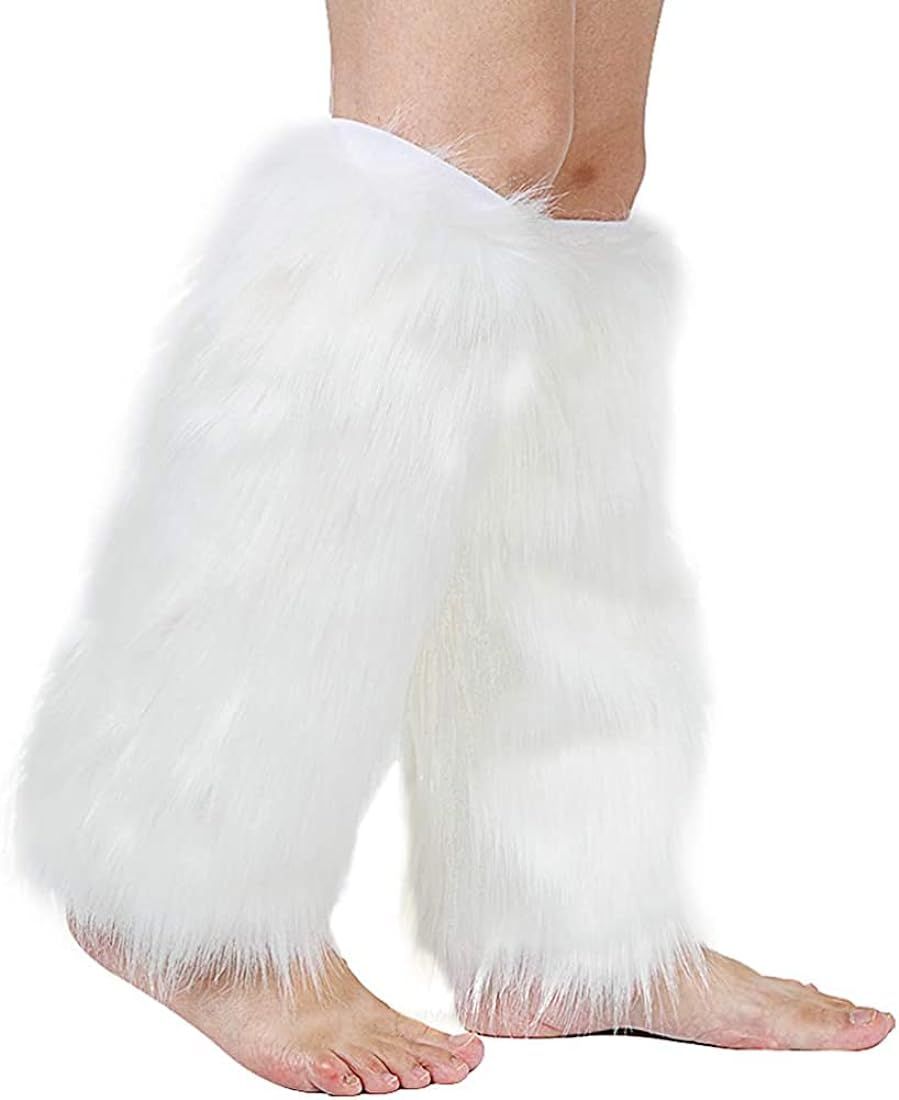 OSPNIEEK Womens Faux Fur Furry Leg Warmers | Amazon (US)
